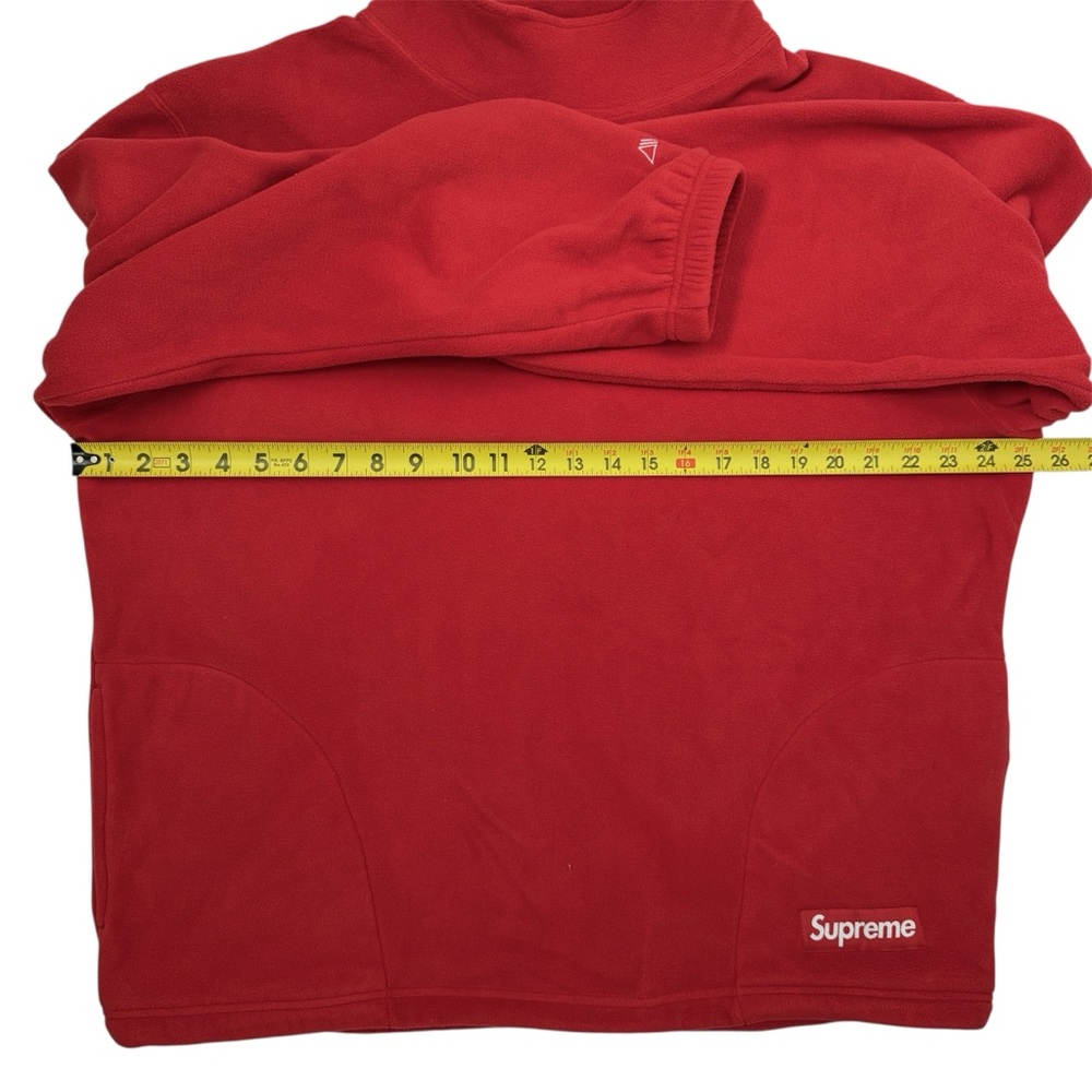 Supreme x Polartec Red Fleece Sweatshirt Mock Neck Pullover Long Sleeve SZ Large - Picture 13 of 14